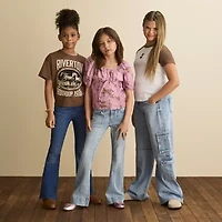 Thereabouts Girls Low Rise Wide Leg Cargo Pant