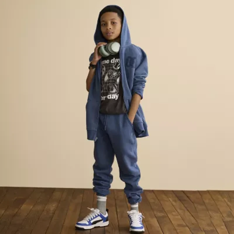 Xersion Little & Big Kid Boys Cuffed Mid Rise Regular Fit Fleece Jogger Pant