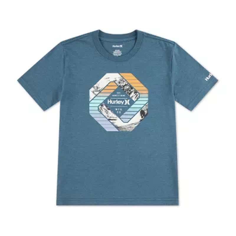 Hurley Big Kid Boys Crew Neck Short Sleeve Regular Fit Graphic T-Shirt