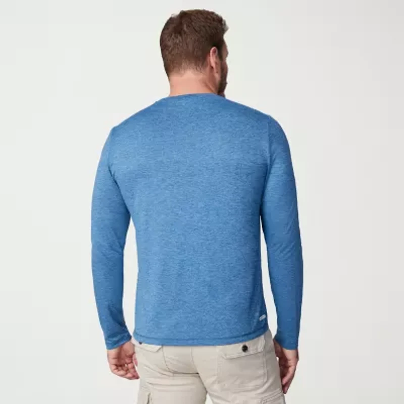 Free Country Mens Crew Neck Long Sleeve Classic Fit Graphic T-Shirt