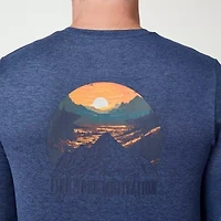 Free Country Mens Crew Neck Long Sleeve Classic Fit Graphic T-Shirt