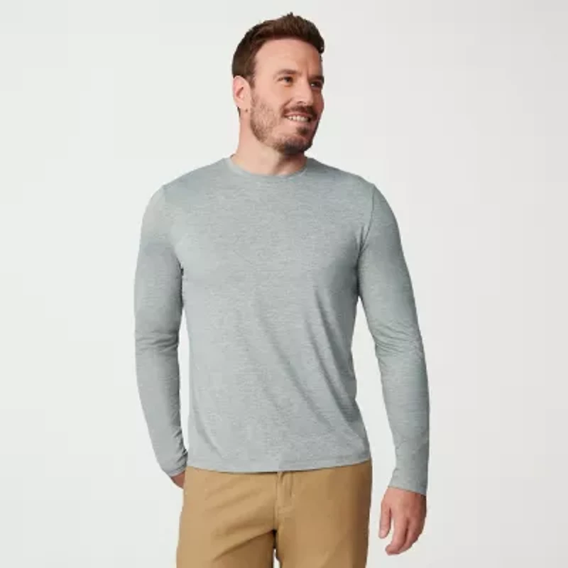 Free Country Mens Crew Neck Long Sleeve Classic Fit Graphic T-Shirt
