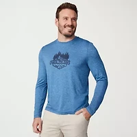 Free Country Mens Crew Neck Long Sleeve Classic Fit Graphic T-Shirt