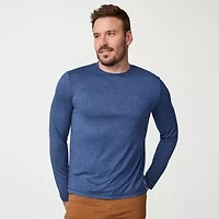 Free Country Mens Crew Neck Long Sleeve Classic Fit Graphic T-Shirt