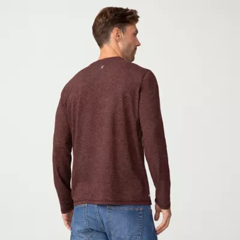 Free Country Mens Crew Neck Long Sleeve Stretch Fabric Active T-Shirt