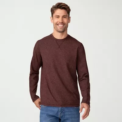 Free Country Mens Crew Neck Long Sleeve Stretch Fabric Active T-Shirt