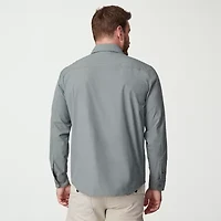 Free Country Mens Long Sleeve Roll Tab Regular Fit Stretch Fabric Button-Down Shirt