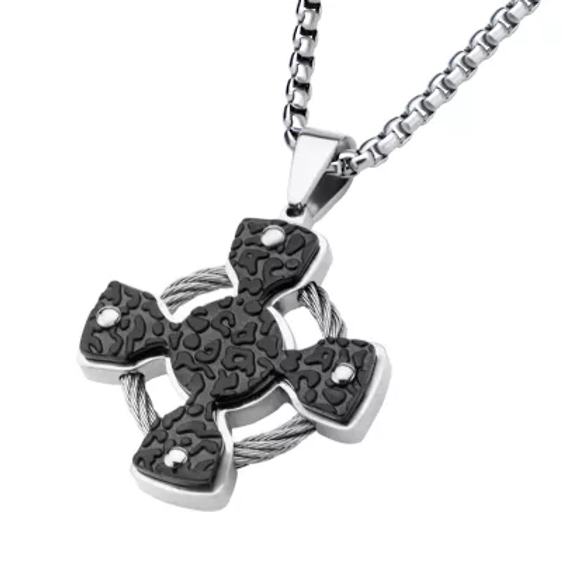 Mens Stainless Steel 24 Inch Pendant Necklace