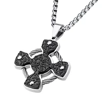 Mens Stainless Steel 24 Inch Pendant Necklace