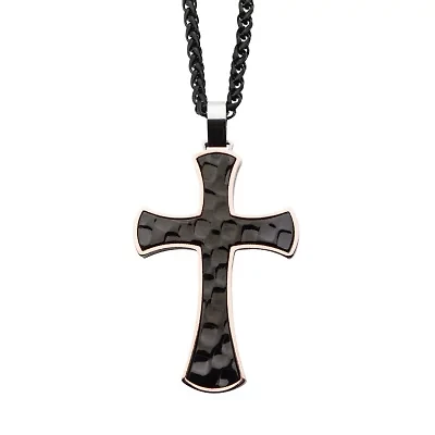 Mens Stainless Steel Cross 24 Inch Pendant Necklace