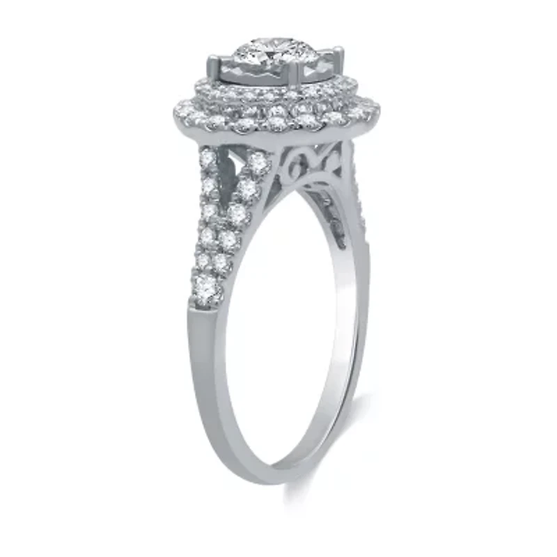 Signature By Modern Bride Womens / CT. T.W. Natural White Diamond 14K Gold Round Halo Bridal Set