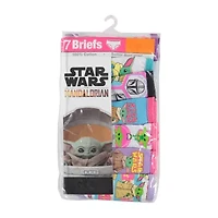 Mandalorian Little & Big Kid Girls 7 Pack Brief Panty Gup5032