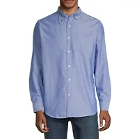 St. John's Bay Performance Oxford Mens Long Sleeve Slim Fit Button-Down Shirt