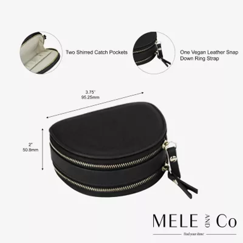 Mele And Co Duo Mini Black Jewelry Travel Case