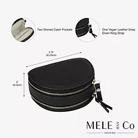 Mele And Co Duo Mini Black Jewelry Travel Case
