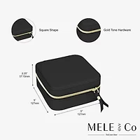 Mele And Co Stow And Go Mirrored Black Jewelry Travel Case