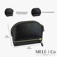 Mele And Co Duo Mirrored Black Jewelry Travel Case