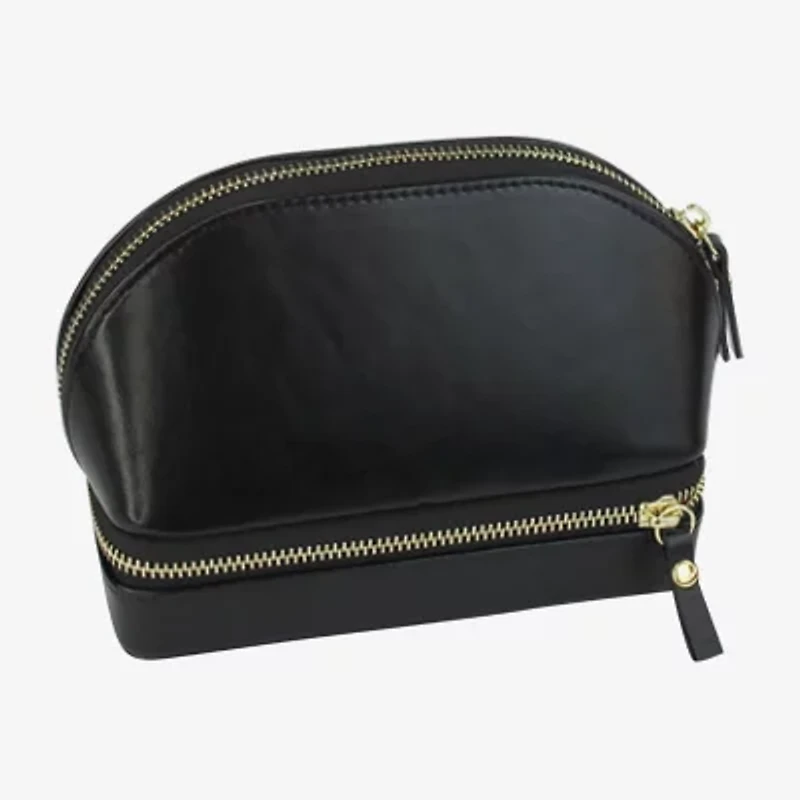 Mele And Co Duo Mirrored Black Jewelry Travel Case