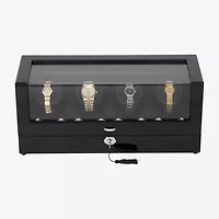 Mele And Co Langdon Lockable Black Watch Box