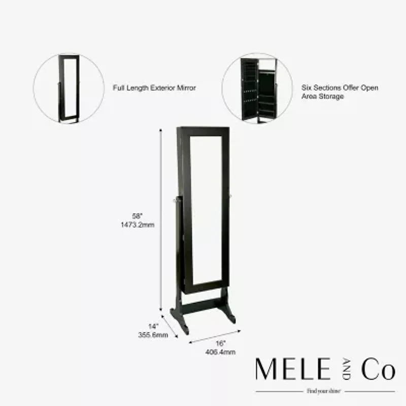 Mele And Co Victoria Lockable Java Jewelry Armoire