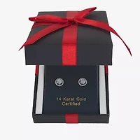 Certified 1/2 CT. T.W. Natural White Diamond 14K Gold 9.5mm Stud Earrings