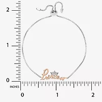 Disney Collection Girls Cubic Zirconia 14K Gold Over Silver Princess Bolo Bracelet
