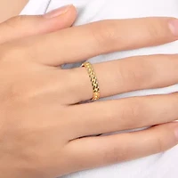 Womens 20MM 14K Gold Over Silver Band