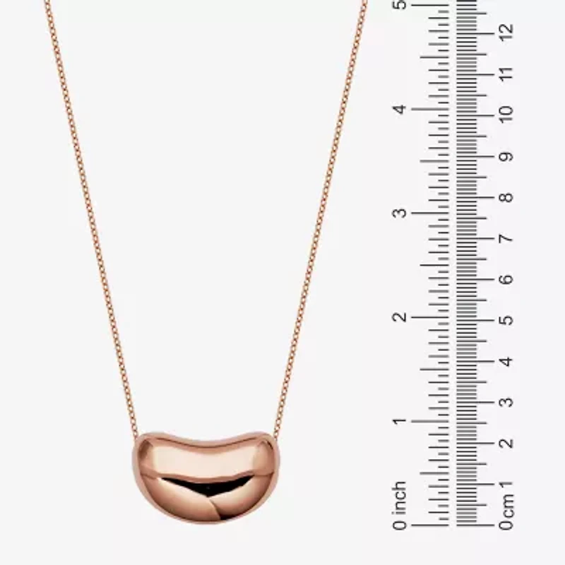 Womens 14K Rose Gold Over Silver 18 Inch Pendant Necklace