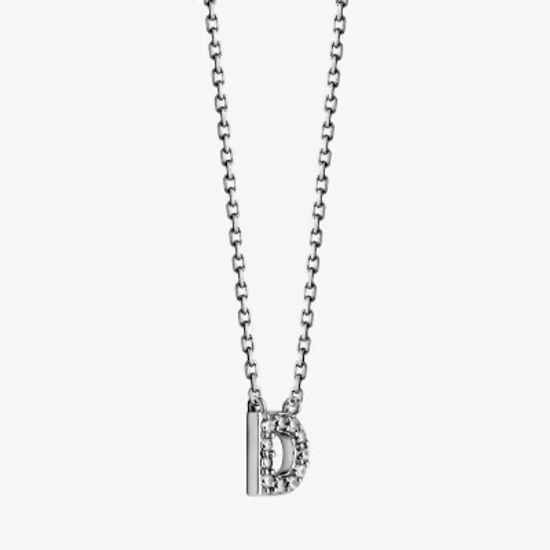 Womens 1/10 CT. T.W. Cubic Zirconia Sterling Silver Round 18 Inch Pendant Necklace