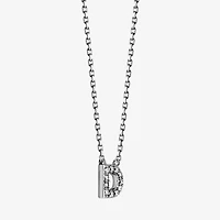 Womens 1/10 CT. T.W. Cubic Zirconia Sterling Silver Round 18 Inch Pendant Necklace