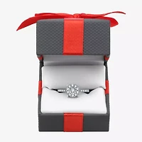 Womens / CT. T.W. Natural White Diamond Sterling Silver Halo Cocktail Ring