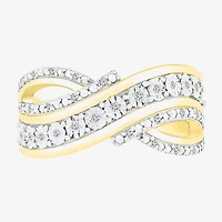 Womens 1/10 CT. T.W. Natural White Diamond 14K Gold Over Silver Band