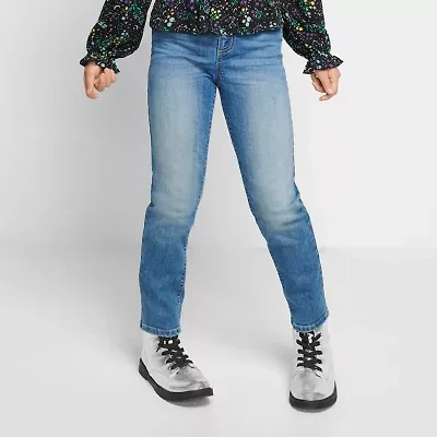 Thereabouts Little & Big Kid Girls Adjustable Waist Stretch Fabric Straight Leg Jean