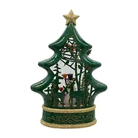Kurt Adler Battery-Operated Water Snowman Tree With Sleigh Christmas Snow Globe