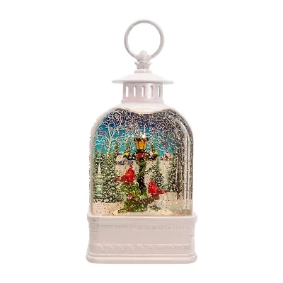 Kurt Adler 10in Battery-Operated Warm White Led Cardinal Christmas Snow Globe