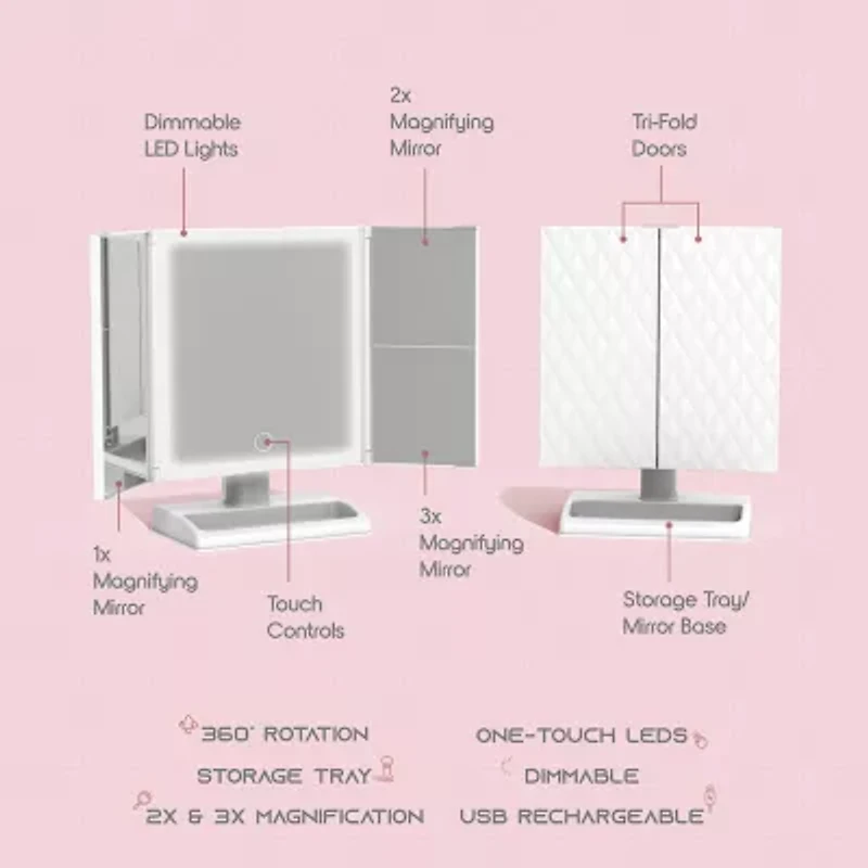 Slf Led Trifold Armoire Mirror