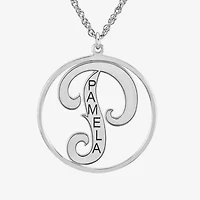 Personalized 25mm Initial and Name Circle Pendant Necklace
