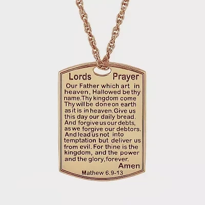 Personalized Name and Lord's Prayer Dog Tag Pendant Necklace