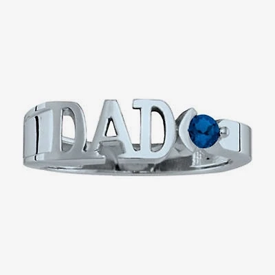 Personalized Men's Simulated Birthstone Dad Ring