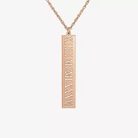 Personalized Roman Numeral Date Bar Pendant Necklace