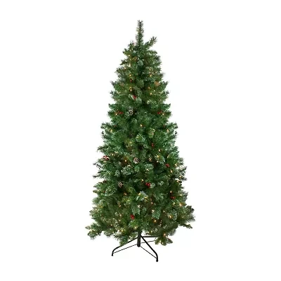 7.5' Pre-Lit Medium Mixed Pine Glittered Artificial Christmas Tree - Clear Lights