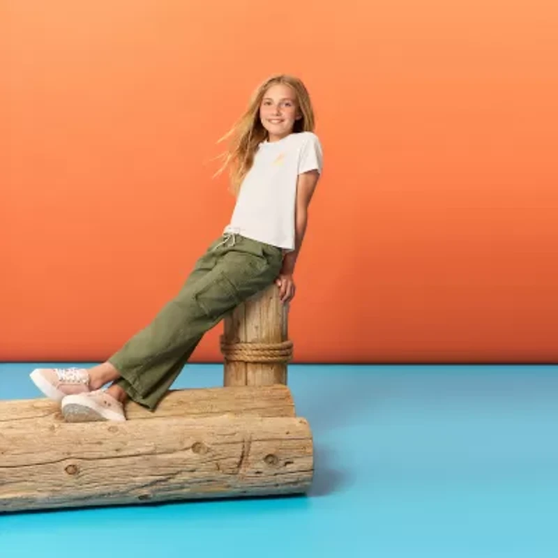 Roxy Big Kid Girls Drawstring Waist Wide Leg Cargo Pant