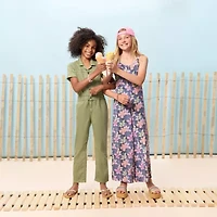 Roxy Big Kid Girls Short Sleeve Embroidered Jumpsuit