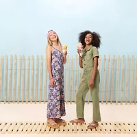 Roxy Big Kid Girls Short Sleeve Embroidered Jumpsuit
