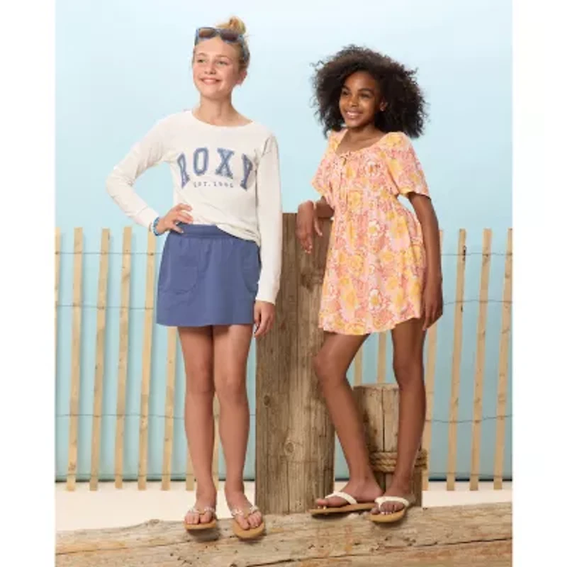 Roxy Big Kid Girls Crew Neck Long Sleeve Regular Fit Graphic T-Shirt