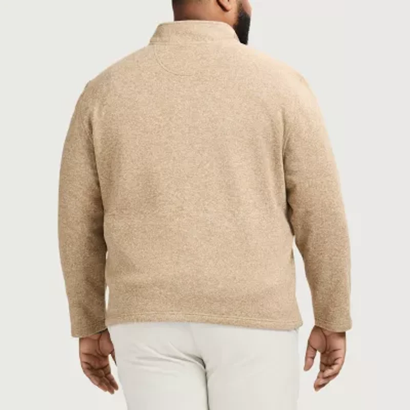 IZOD Thermasoft Sweater Fleece Mens Mock Neck Long Sleeve Big and Tall Quarter-Zip Pullover