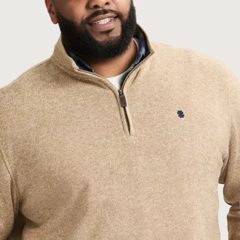 IZOD Thermasoft Sweater Fleece Mens Mock Neck Long Sleeve Big and Tall Quarter-Zip Pullover