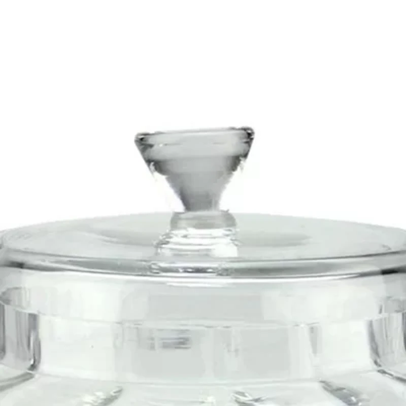 11'' Clear Transparent Segmented Glass Container with Lid