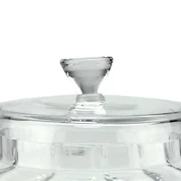 11'' Clear Transparent Segmented Glass Container with Lid
