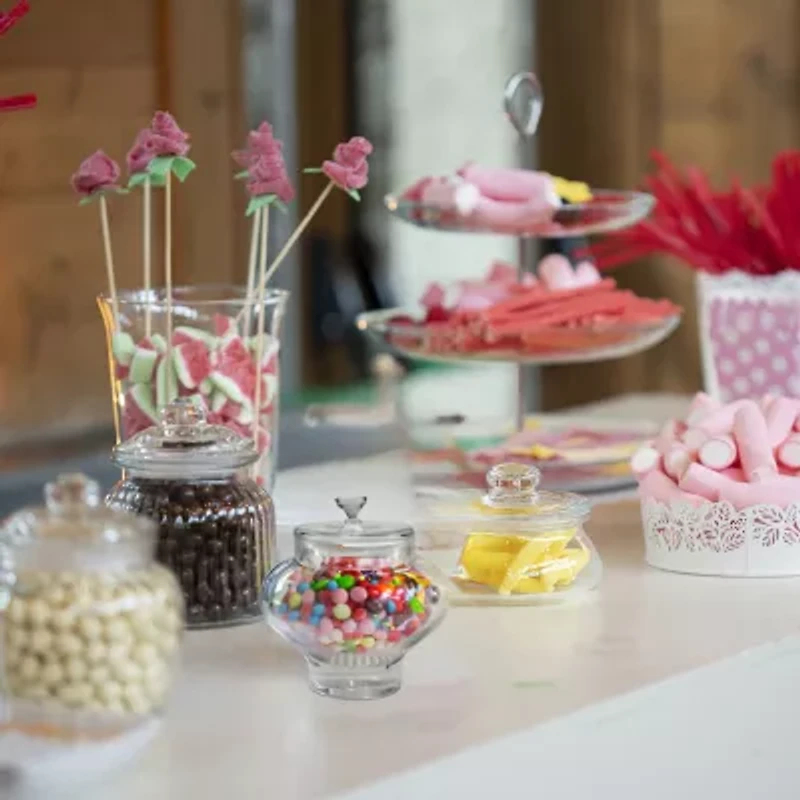 11'' Clear Transparent Segmented Glass Container with Lid